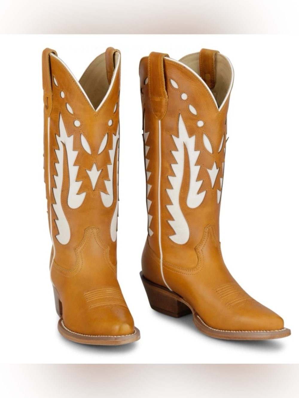 Justin Faye 13” Snip Toe Cowgirl Boot size 10 Medium cognac new in box
